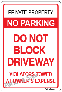 Do Not Block Driveway-sign