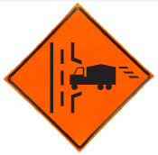 Truck Entrance Right Roll up sign