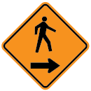 TC-40R PEDESTRIAN DIRECTION RIGHT Sign