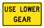 Wa-21t Use Lower Gear Tab Sign