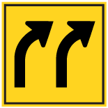 Wa-52R Two Right Lane Exits Sign