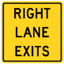 Wa-56R Right Lane Sign