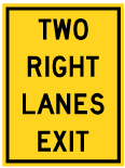 Wa-57R Two Right Lane Exits Sign