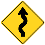 Wa-6L Winding Road To Left Sign