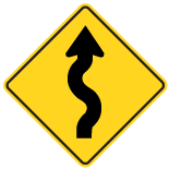Wa-6R Winding Road To Right Sign
