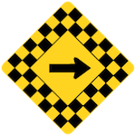 Wa-8r Checkerboard Right Sign